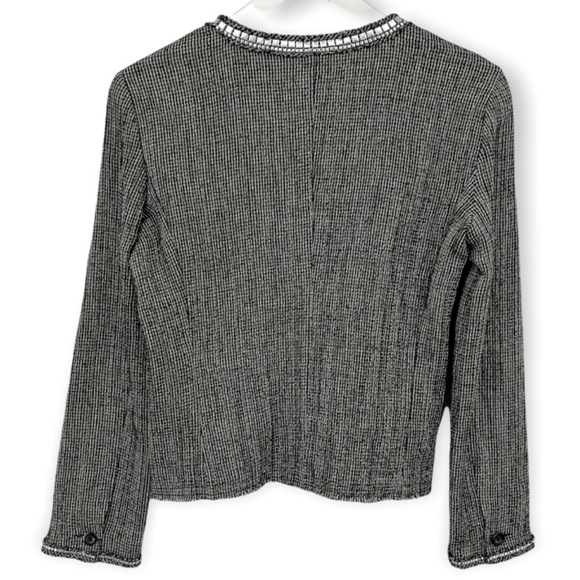 Isabel Marant Black Houndstooth Studded Hem Lines Blazer Jacket Size 2 - Picture 4 of 10